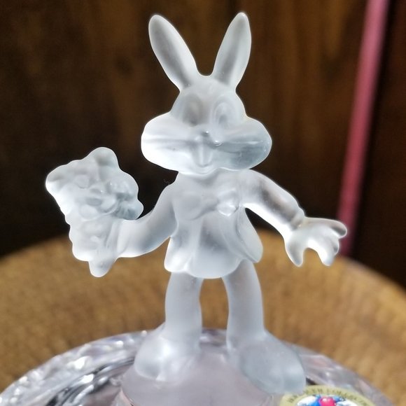 1985 Hofbauer Bugs Bunny Lead Crystal Glass Trinket Dish Vintage Looney Tunes - Picture 3 of 9